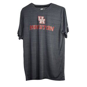 Russell Shirt L Mens U of H Graphic College Gray Short Sleeve Crewneck